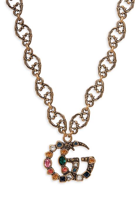 gucci crystal necklace for women|real Gucci necklace.